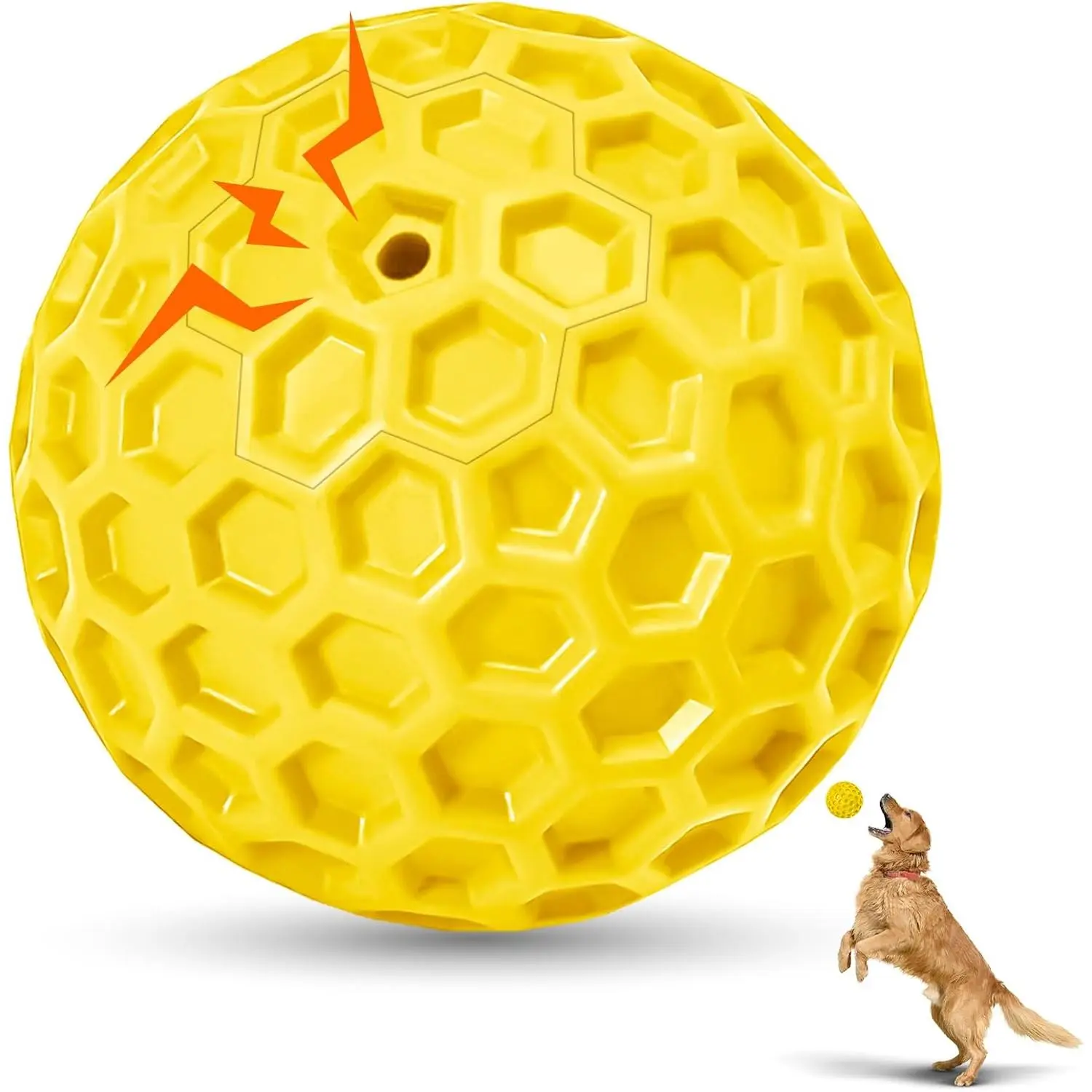 Indestructible Squeaky  Ball for Aggressive Chewers, Rubber Interactive   for , Relieving .   for Large, Medium Breeds, Outdoor & Indoor Ball.