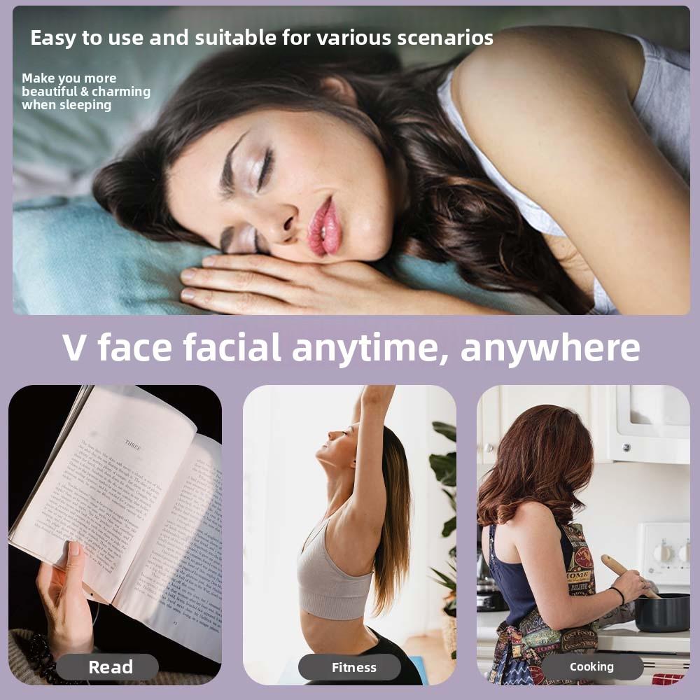 Graphene V-face lifting mask tightens facial contours, reduces nasolabial folds and double chin, sleep bandage is comfortable and breathable