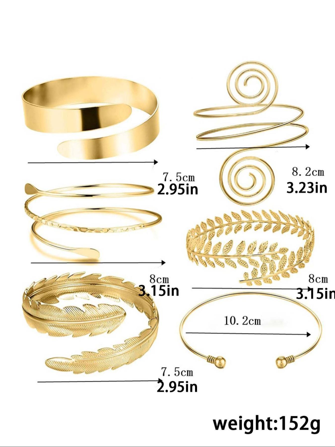 Women's Elegant Feather & Leaf Design Arm Cuff, All-match Vintage Body Jewelry for Women & Girls, Minimalist Bangle, Bangles, Bohemian Bracelets, Stackable Bracelets, Exquisite Bracelet