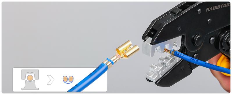 6 in 1 Crimping Tool Kit and Wire Stripper, Ratcheting Wire Crimper with 6 PCS Interchangeable Dies for Heat Shrink,Non-,Ferrule,Open Barrel,Connectors, men tool gifts