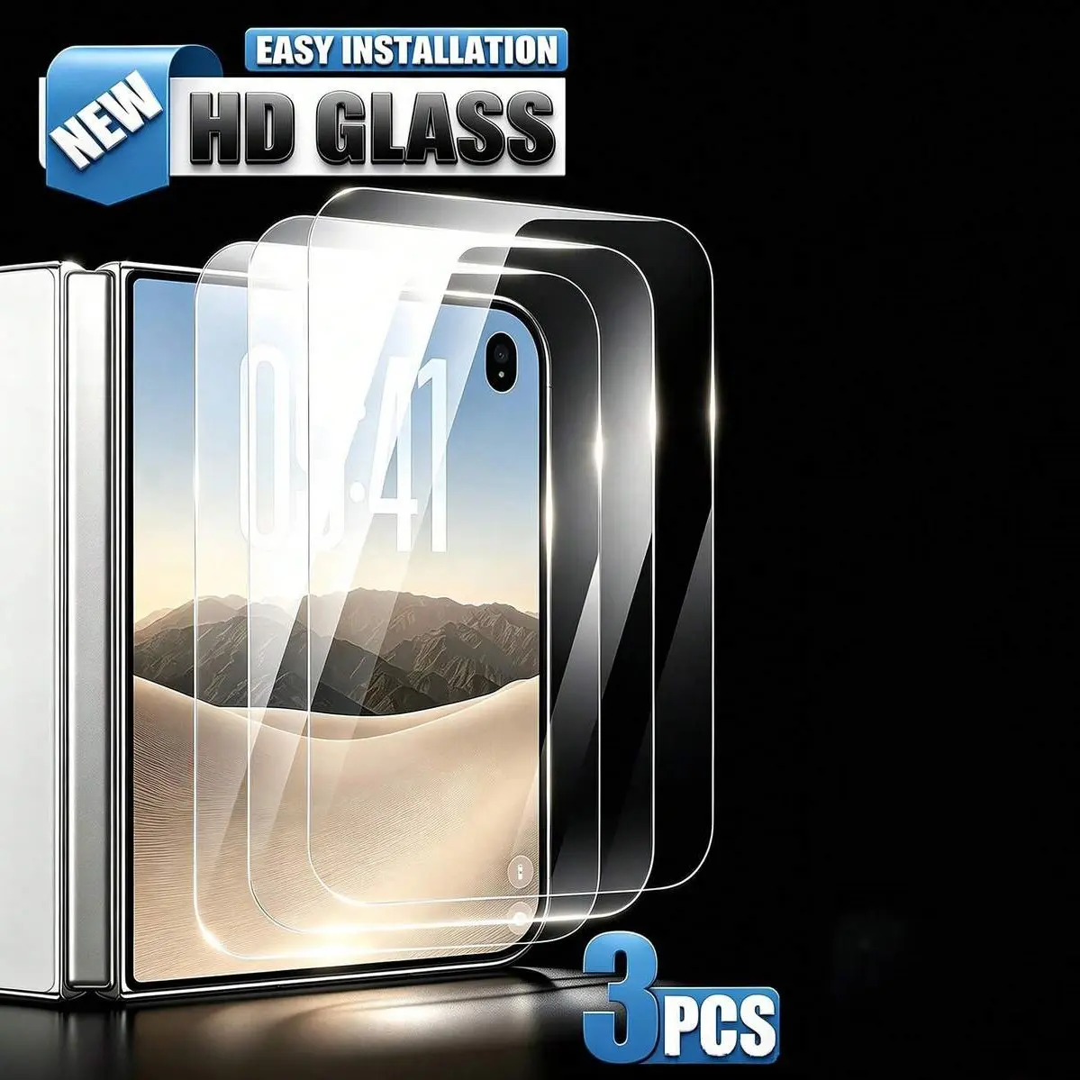 3pcs Tempered Glass Screen Protector, Clear High-Definition Screen Protector, Waterproof Coating, Anti-Fingerprint, Full Coverage, No Black Edges, Seamless Fit, High Hardness Tempered Glass,For iPhone DUO/18promax/17 Pro Max/16 Pro Max/16/15//14/13/12