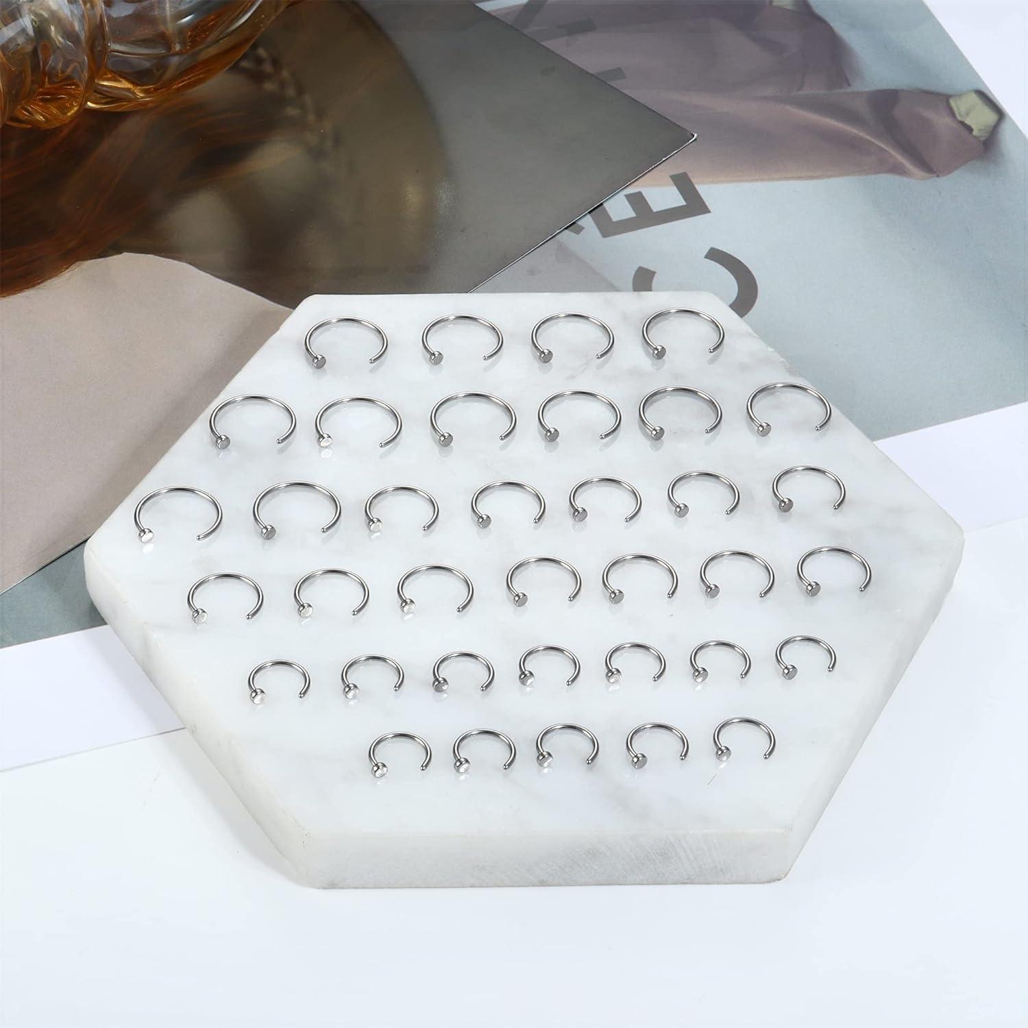 FINREZIO 20G 36PCS 316L Stainless Steel Nose Ring Hoop Nose Piercing Jewelry for Women and Men Colored Hoop Nose Ring 6mm 8mm 10mm 12mm Daily FINREZIO 20G 36PCS 316L Stainless Steel Nose Ring Hoop Nose Piercing Jewelry for Women and Men Colored Hoop Nose Ring 6mm 8mm 10mm 12mm Daily