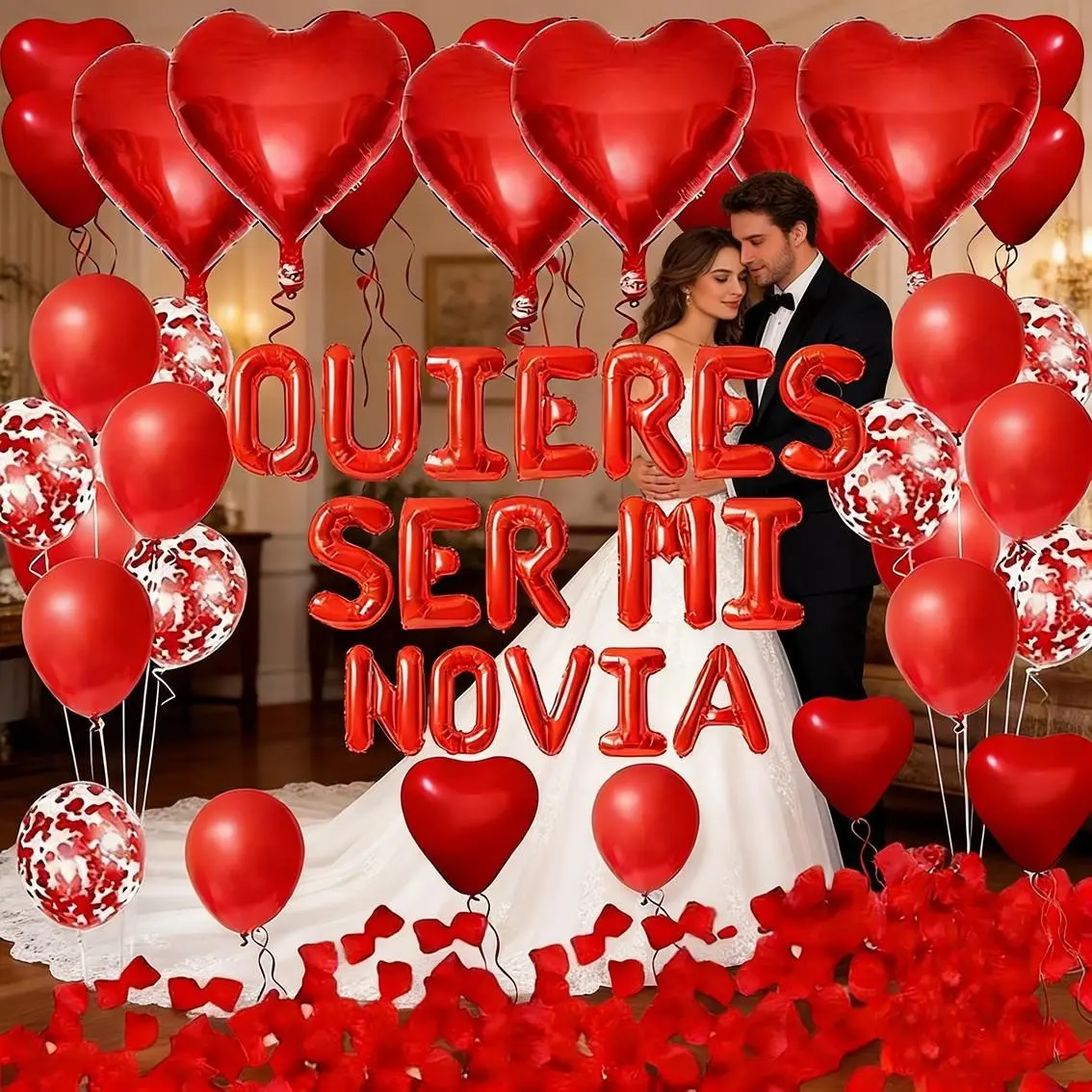 Spanish Proposal Balloon Ouieres Ser Mi Novia, 16 Inch Aluminum Foil Balloon, Engagement Wedding Valentine Decorations