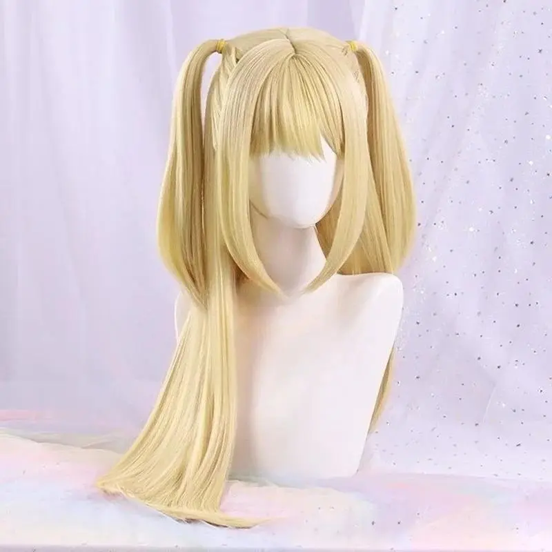 MisaMisa Cosplay Wig Long Style Golden Blonde Women's Style Amane Misa Anime Cosplay Wig Heat-Resistant Synthetic Fiber Hair