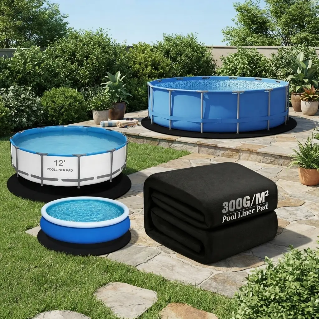 12FT Pool Liner Pad for Above Ground Pool, 2026 New Pool Pad 9 oz/yd² Heavy-Duty Geotextile Pool Mat, One-Piece Under Pool Padding, Round Pool Ground Pad, Puncture Protection & Extend Liner Life