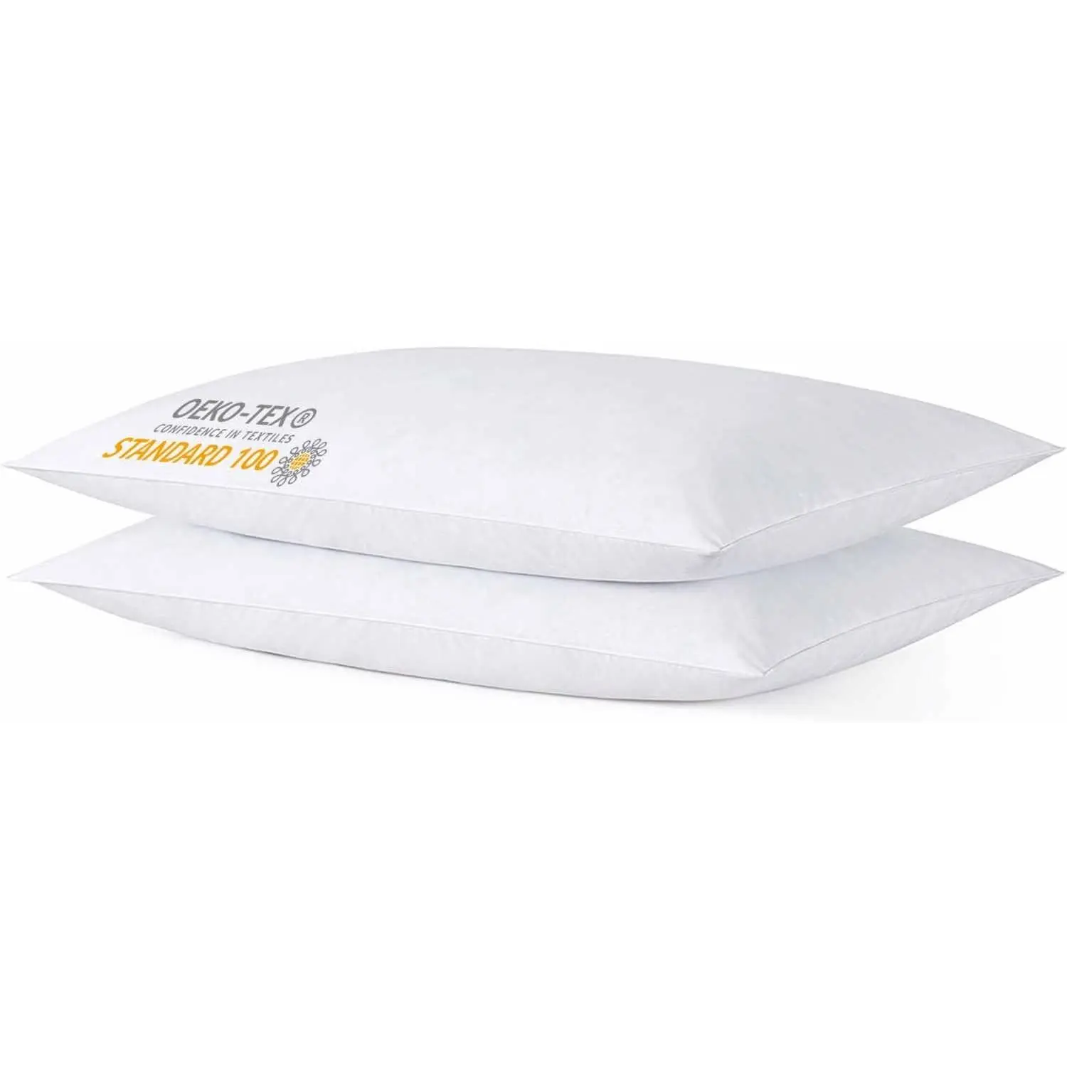 Ultra Soft Thin Flat Pillows Standard Size Set of 2 for Sleeping - Ideal for Stomach, Back and Side Sleepers, Machine Washable 20x26 Inches