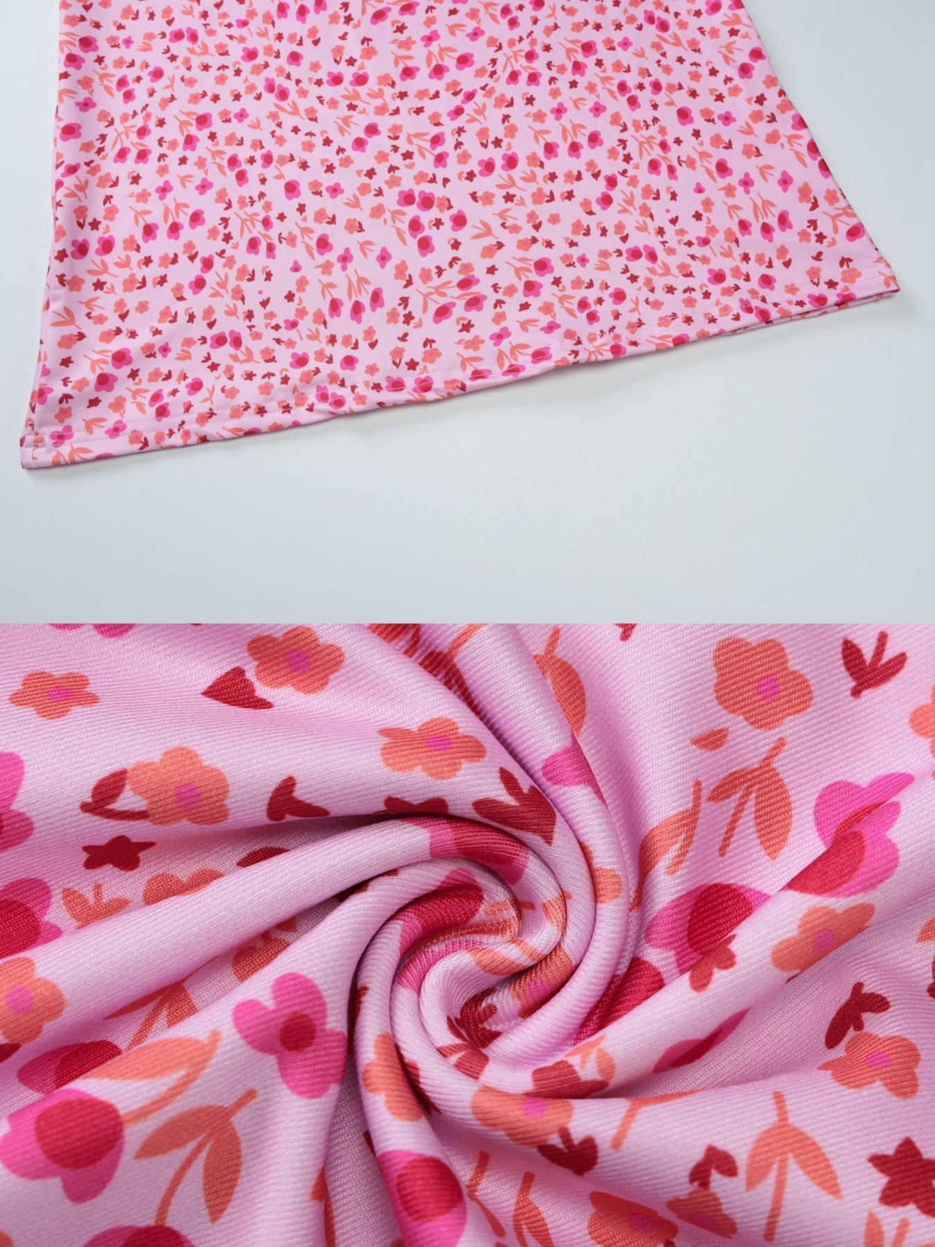 Women's Ditsy Floral Print Backless Sleeveless Cami Spaghetti Strap Dress, Summer Clothes Women, Boho Fashion Maxi Dress for Summer Holiday Vacation Party, Ladies Dress for Beach, Summer Outfits, Casual Wear