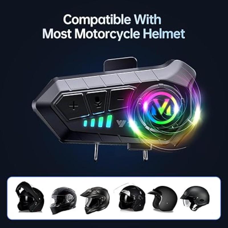 Rechargeable Motorcycle Helmet Speaker, IPX6 Waterproof Helmet Earphone with Automatic Call and Music Control, Compatible with All Helmets, Convenience