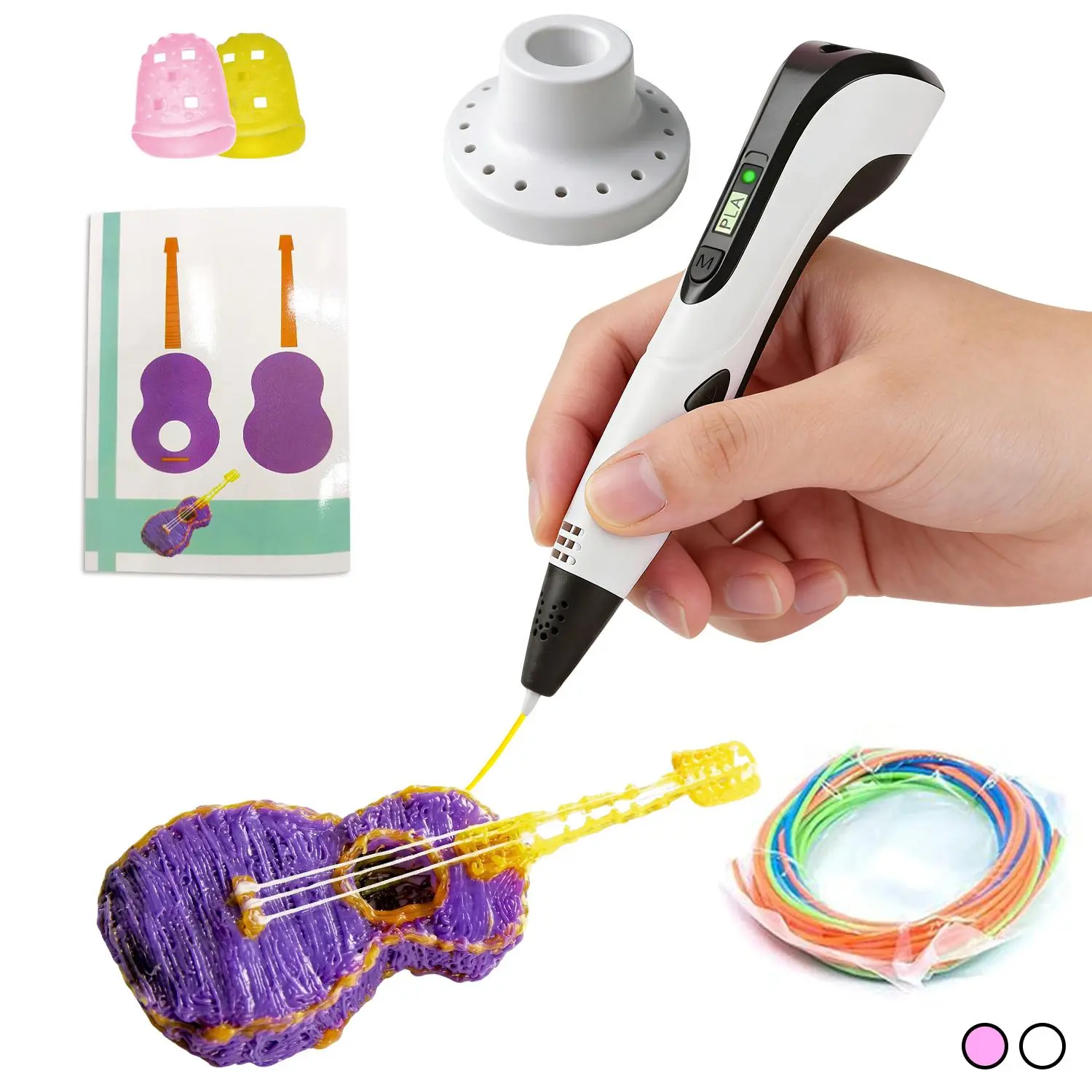 3D Printing Pen Set Equipped with LCD Display & PLA Filament, Easy-To-Use DIY 3D Drawing Pen, Creative Handmade Art Craft Toy, Ideal Birthday Gift for Kids, Children, Teens and Craft Lovers