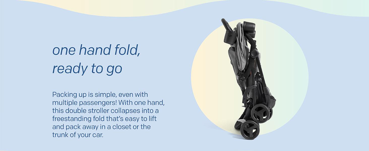Side-by-Side Double Stroller – Lightweight, Compact, and Comfortable Side-by-Side Stroller for Twins or Siblings