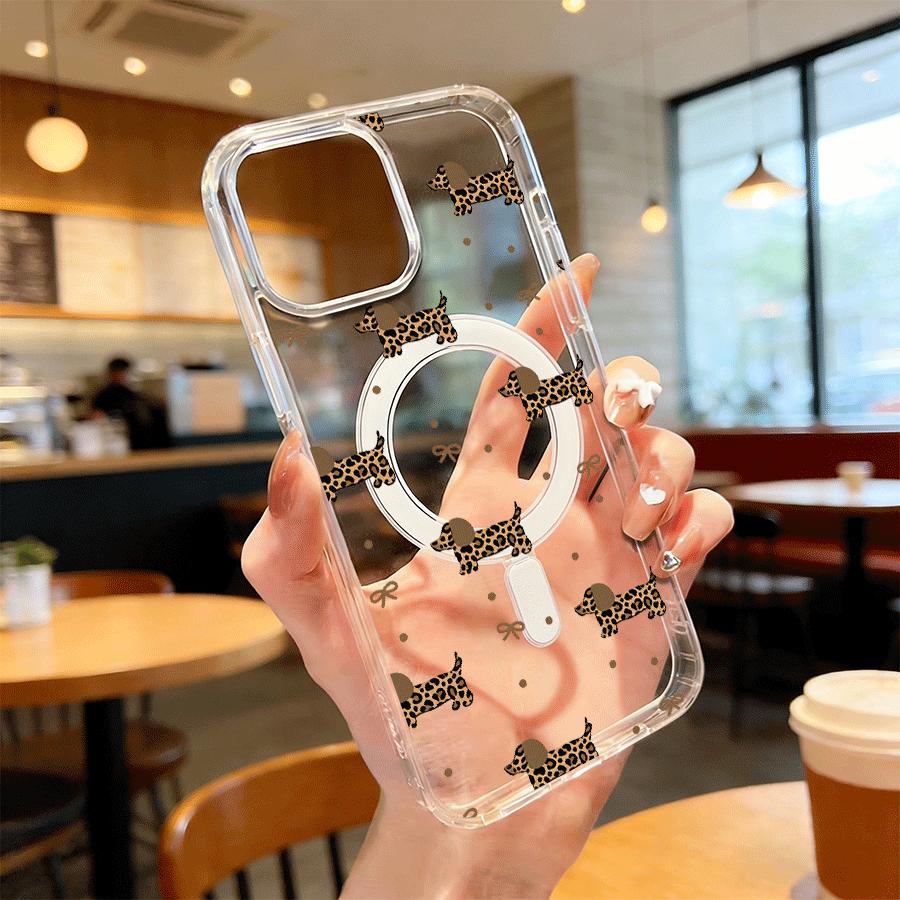 Dog Bone Pattern Magnetic MagSafe Snap Case for iPhone 17/16 Pro Max 15 Pro 14 13 12 Mini 11 XR XS Plus SE Shockproof Slim Protective Cover