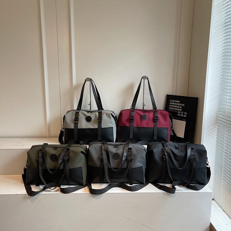 Portable travel bag with pull rod, unisex, lightweight sports yoga bag, crossbody casual carry-on storage bag