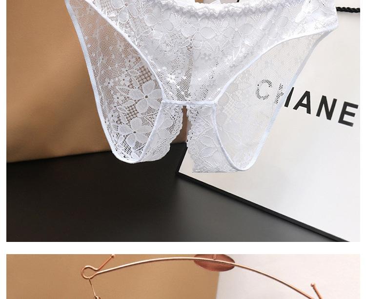 Women's Open Crotch Panties Low Waist Sexy Lace Transparent No-Remove Plus Size Briefs