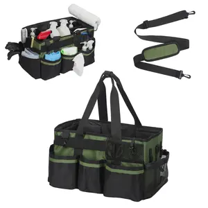 Extra Large Wearable Cleaning Tool Bag Organizer – Heavy Duty Waterproof Oxford, Adjustable Strap & Waist Belt, Removable Divider, Multipocket Tote for Home & Commercial Use – Tool Storage Bag