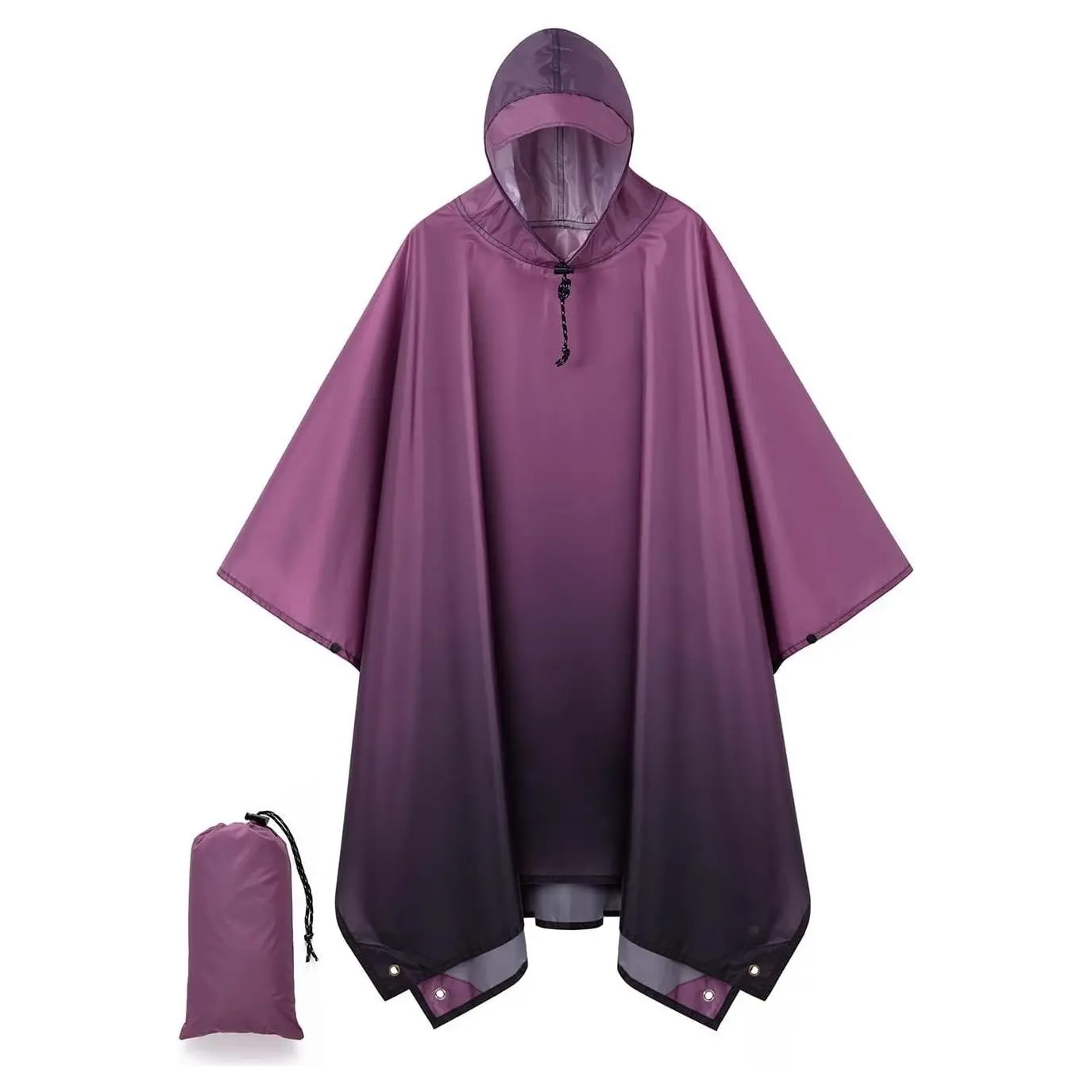 Hooded Rain Poncho for Adults, Waterproof Lightweight Raincoat for Hiking and CampingGift