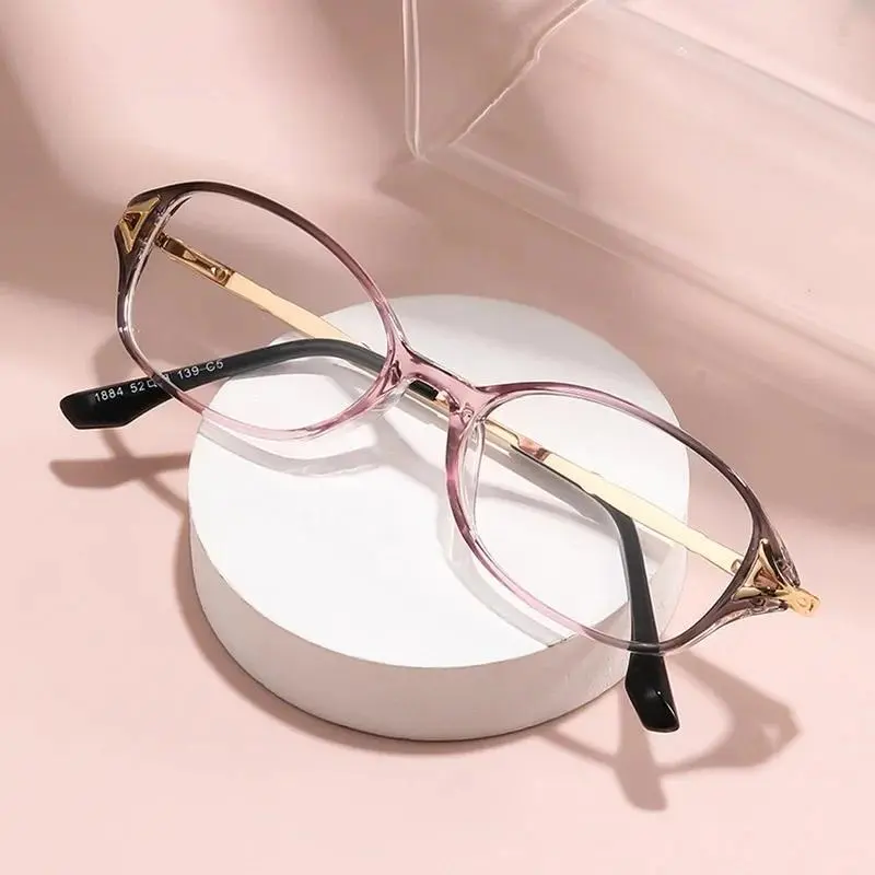 TR90 Women's Reading Glasses Anti Blue Light Computer Glasses  2025 New Eyewear Female Small Metal Crystal Eyeglass
