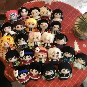 Demon Slayer Kimetsu No Yaiba Full Collection Plush Doll Set Multiple Characters Chibi Sitting Stuffed Toy Tanjiro Nezuko Zenitsu Mitsuri Giyuu Rengoku Doma Shinobu Different Hairstyles & Uniform Outfits Hashira Slayer Corps Kimono Casual Robe Soft Fluffy