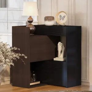 32.5''-58.8''W 40''H Multifuctional Storage Cabinet, Buffet Sideboard Cabinet with Drawer, Corner Cabinet for 44''H Window decor, Livingroom, Hallway, Entryway, Kitchen & Office  - Black & Walnut