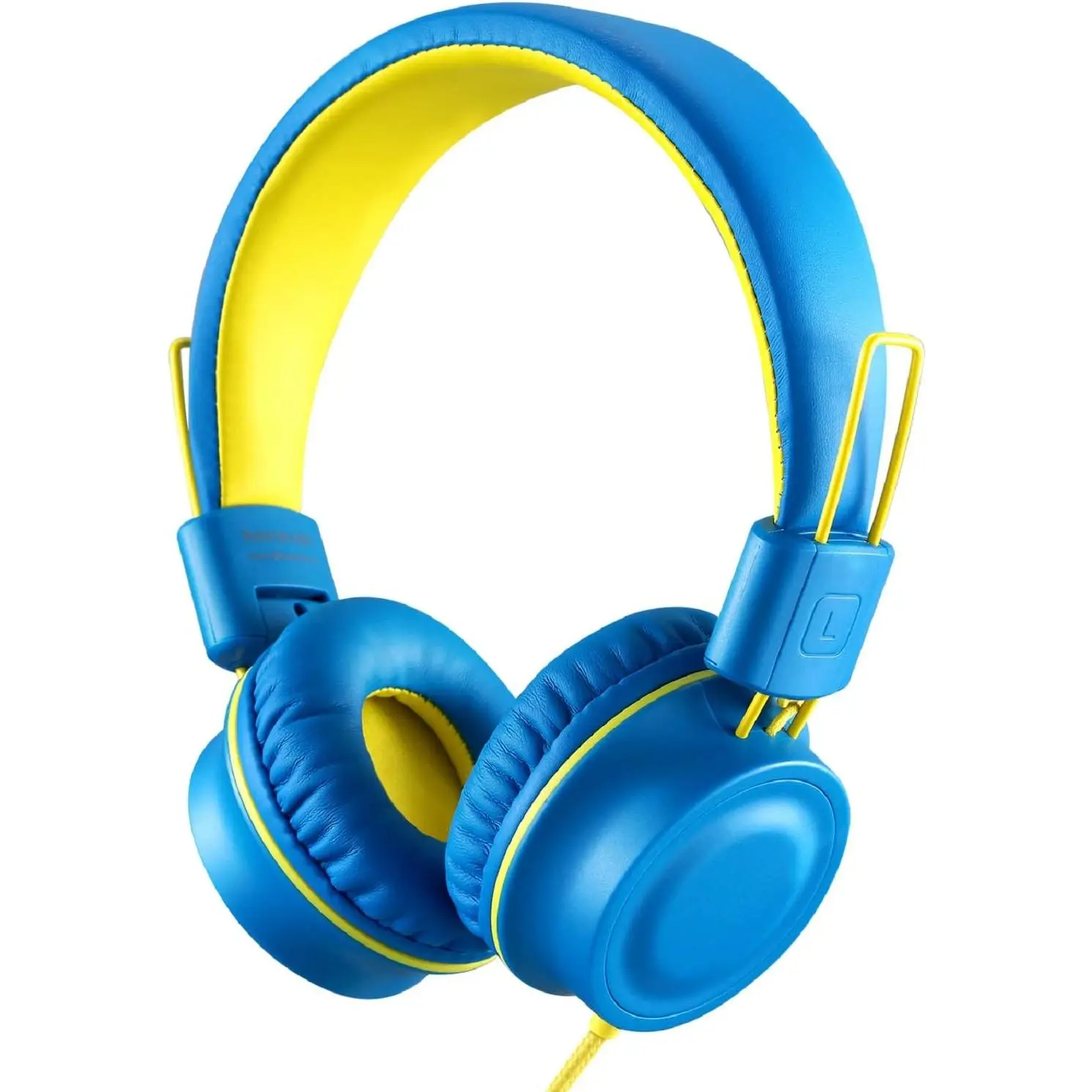 K33  Headphones Wired 3.5mm Jack, Foldable, Electric Blue | Stereo -Free 5ft Long cord, Plug-in, -Ear Headset for , Boys, Girls, iPad, School, Kindle, Travel, Plane
