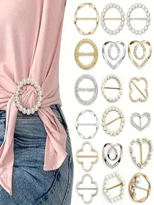 18-Piece Easy-Use Scarf Clip in for T-Shirts, Tie Clips for Women's Shirts, Waist Tightener for Loose T-Shirts, Scarf Buckle for Clothes, Various