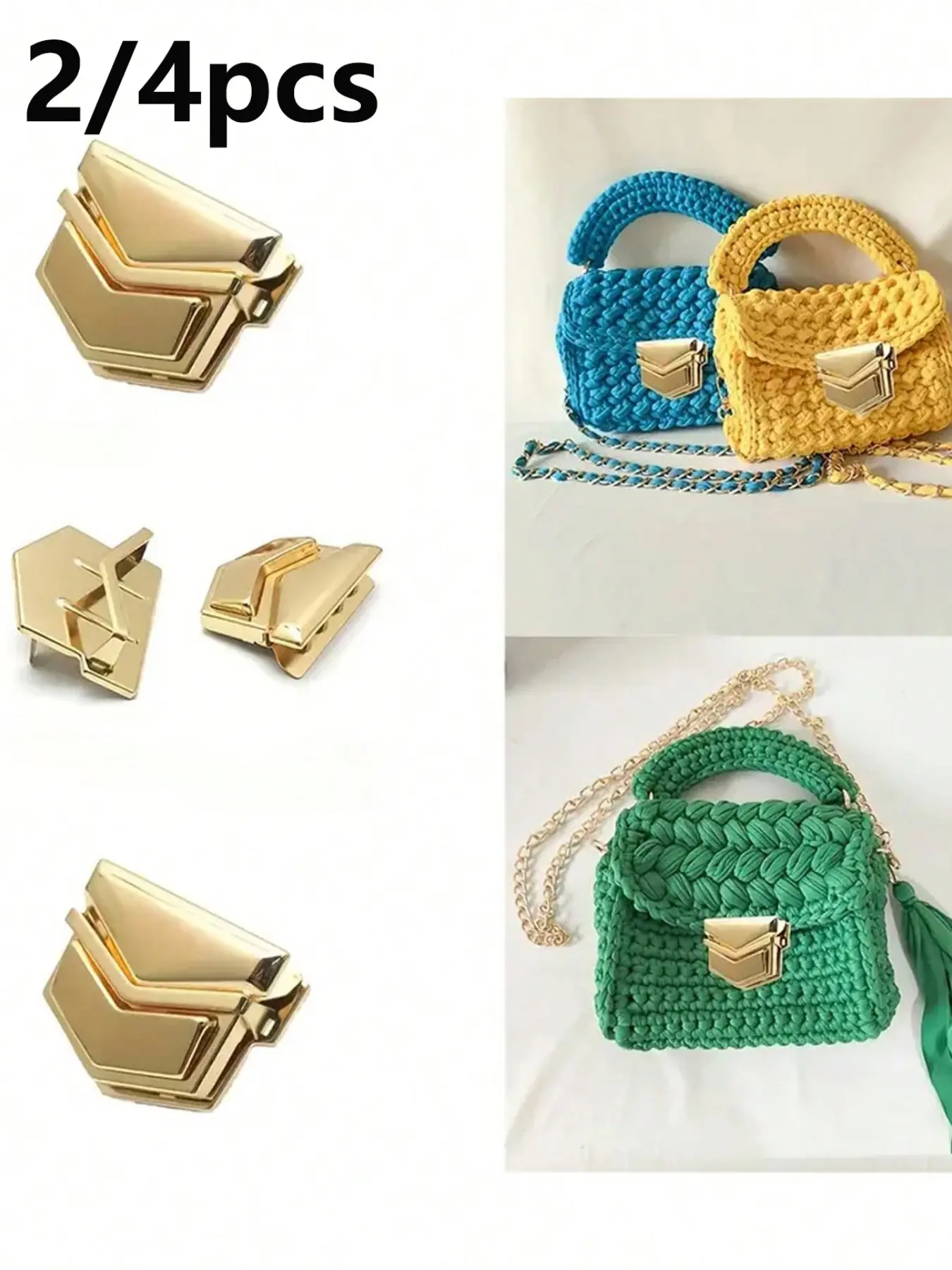 2/4 Pcs Rotating Lock Buckles, Metal Hardware for Wallets, Handbags, Backpacks, DIY Craft Supplies, Durable & Versatile Accessories