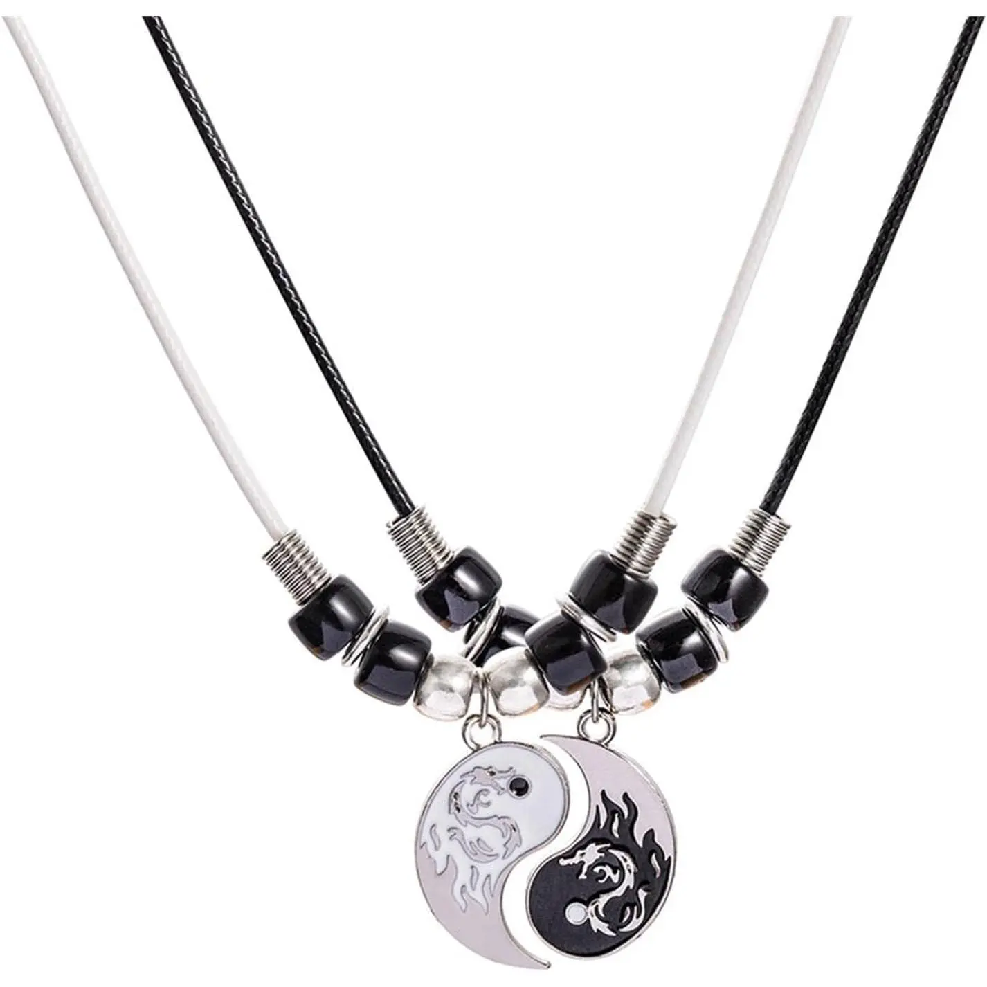 Yinyang Bff Couples Pendant Necklace 2 count Matching Puzzle Pendant Necklaces for Won n Friendship Boyfriend Girlfriend Jelry-B