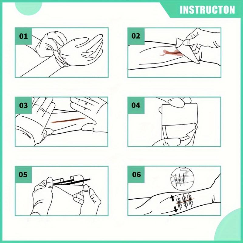 RHINO RESCUE zipper wound patch wound suture kit (including wound dressing), seamless sealing strip, zipper suture wound kit for acute care, including scissors and tape