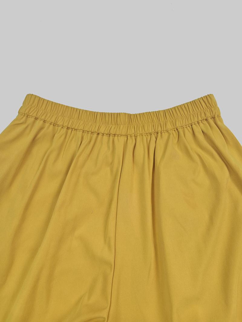 Women's Solid Color Flowy Wide Leg Pants, Casual Comfy Trousers for Daily Wear, Ladies Bottoms for All Seasons