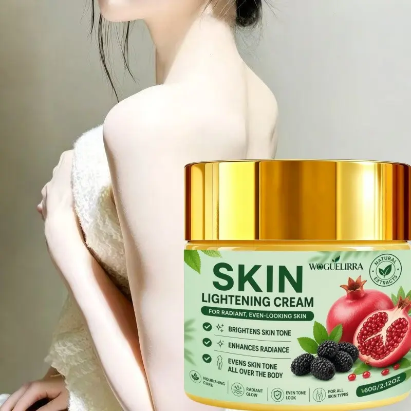 Brightening Cream for Inner Thighs, Elbows, Knees, and Buttocks, Natural Extracts, Niacinamide, Pomegranate, Face & Body, Even Skin Tone