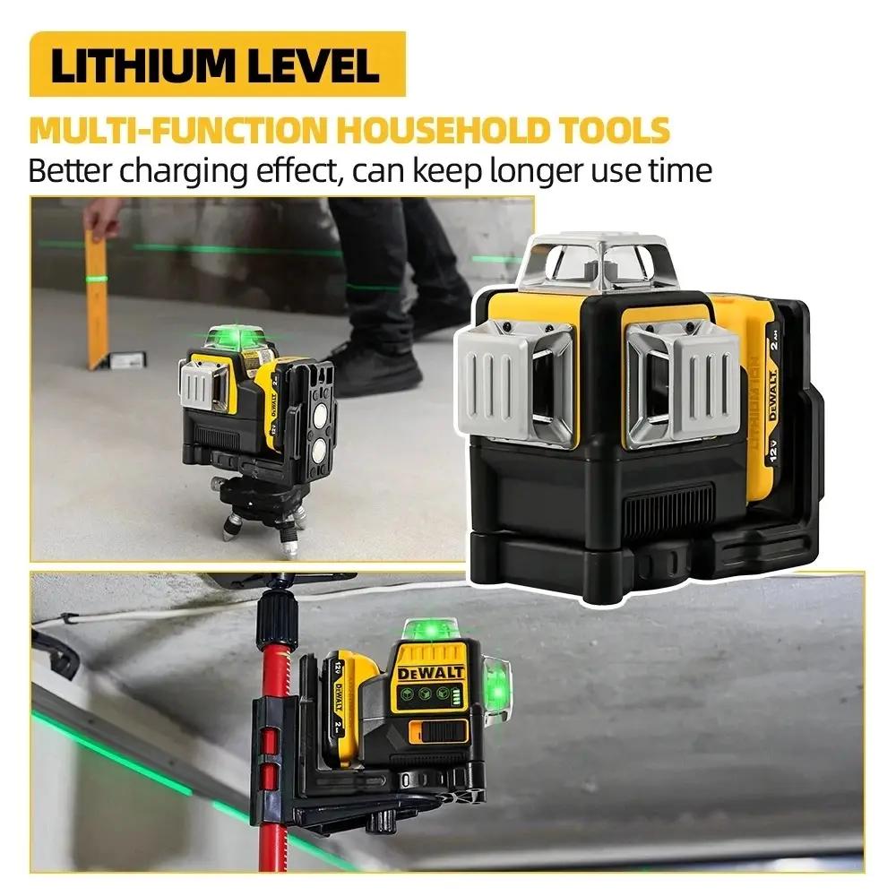 Dewalt NEW DW089LG 12 Lines 3 Sides*360 Degree Vertical 12V Lithium Battery Laser Level Horizontal Green Meter Outdoor leveling