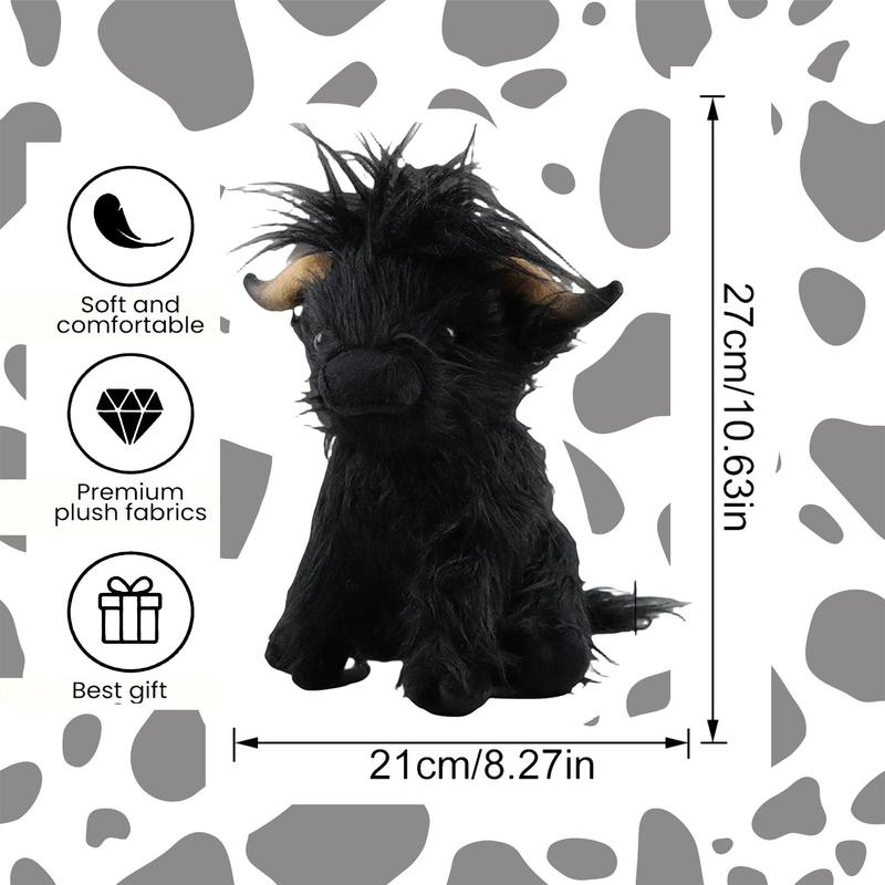 Highland Cow Plush Toy, Simulation Cow Stuffed Animal Toy, Cute Cow Design, Cute Summer Ornaments Sofa Decoration, Kreeptures Plushies Toy, Companion Toys, Fidget Toys