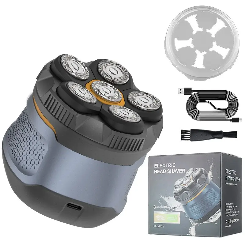 6D Shaver Razor Magnetic Electric Razors, Cordless Rechargeable Shaver, Six Blades, Full Body Washable, Rechargeable LED Display, Type C, Waterproof, Dry Wet Use