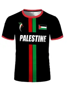 2026 Men's Palestinian Football Jersey, Short Sleeve Round Neck, Casual Sports Jersey, Outdoor Wear, Vintage Soccer Shirt, Perfect Gift