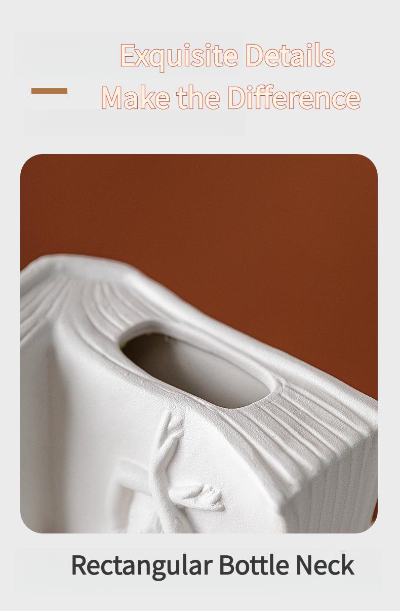 INS ceramic bookend stand creative human body vase home bookshelf desktop storage office bookend decoration