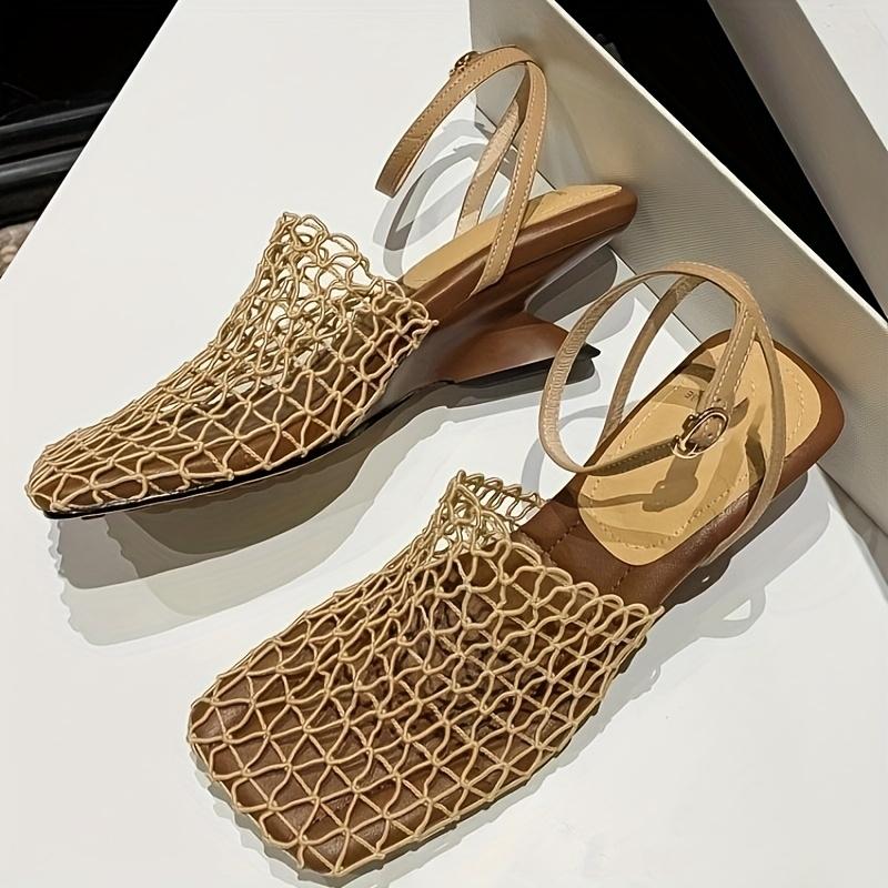2025 Fashionable Roman High Heels with Braided Hollow One-Word Strap Thick and Medium Heel Sandals Fishnet Shoes Women Girl Footwear Summer Makapal Rubber Buckle Multicolor platform heels Flatform red bottom heels Apricot kitten heels red bottom heels