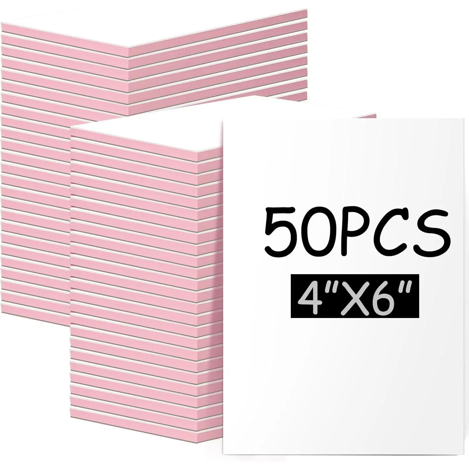 50 Pack Rubber Carving Blocks 4 x 6 Inch, Rubber Stamp Carving Blocks for Printmaking, Printing, DIY Craft Project, Soft Block Stamp for Beginners and Professional (White & Pink)