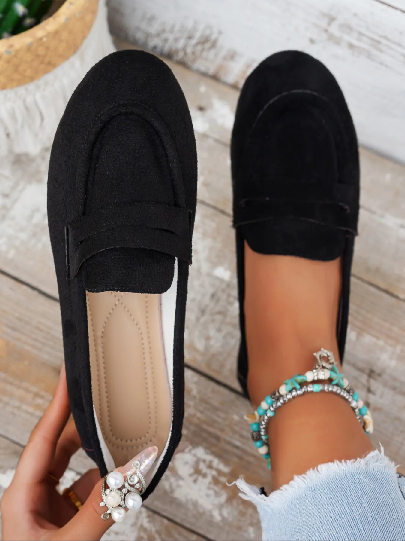 Women's Classic Suede Slip-On Loafers, Elegant Lightweight Comfortable Casual Shoes for Spring Summer, Ladies Fashion Footwear