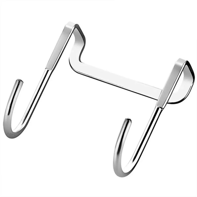 Heavy-Duty Wall Mount Hooks, No Drill Adhesive Hangers for Kitchen Bathroom Office, Rustproof Double Hooks for Utensils Keys Decor, Door & Cabinet Storage Solution