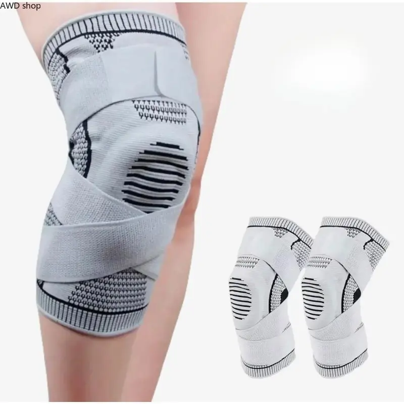 AWD   2 Pack Knee Compression Support Sleeves Flexible Sports Knee Braces For Men Women Running Basketball Workout Fitness Joint Pain Relief Daily Sports Accessories