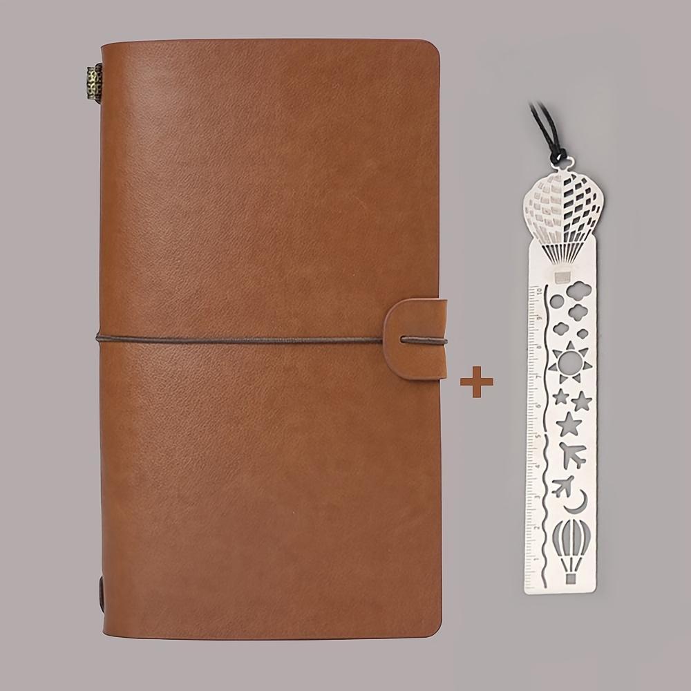 Modern Durable Notebook, Vintage-Style Portable Travel Diary with Ruler, Hardcover Notebook, Stationery Supplies for Home, School or Office