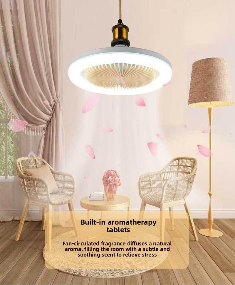 LED Aromatherapy Crystal Fan Light E27 Screw Base Dimmable Plastic Small Integrated Universal Head Fan Lamp for Ceiling