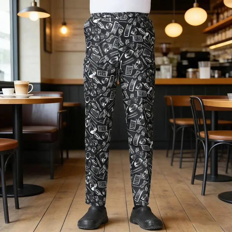 New Chef Pants Cooking High quality Chef Bottoms for Men Restaurant Kitchen Lightweight black Chef Trousers Accessories Woman
