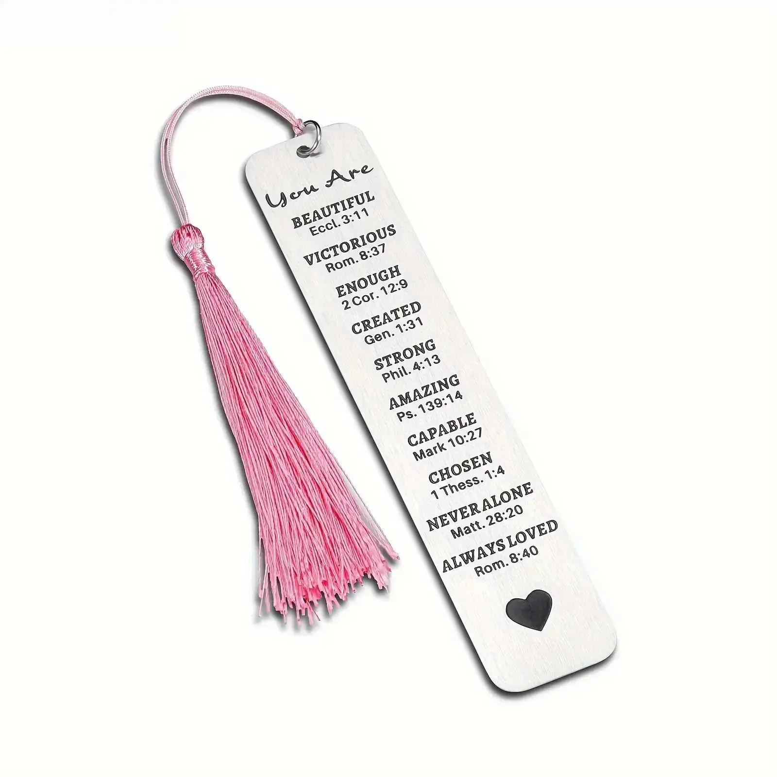 Stainless Steel Christian Bookmark with Tassel for Readers and Students, Inspirational Scripture Reading Accessory with Durable Design