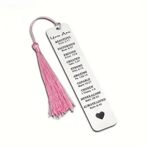 Stainless Steel Christian Bookmark with Tassel for Readers and Students, Inspirational Scripture Reading Accessory with Durable Design