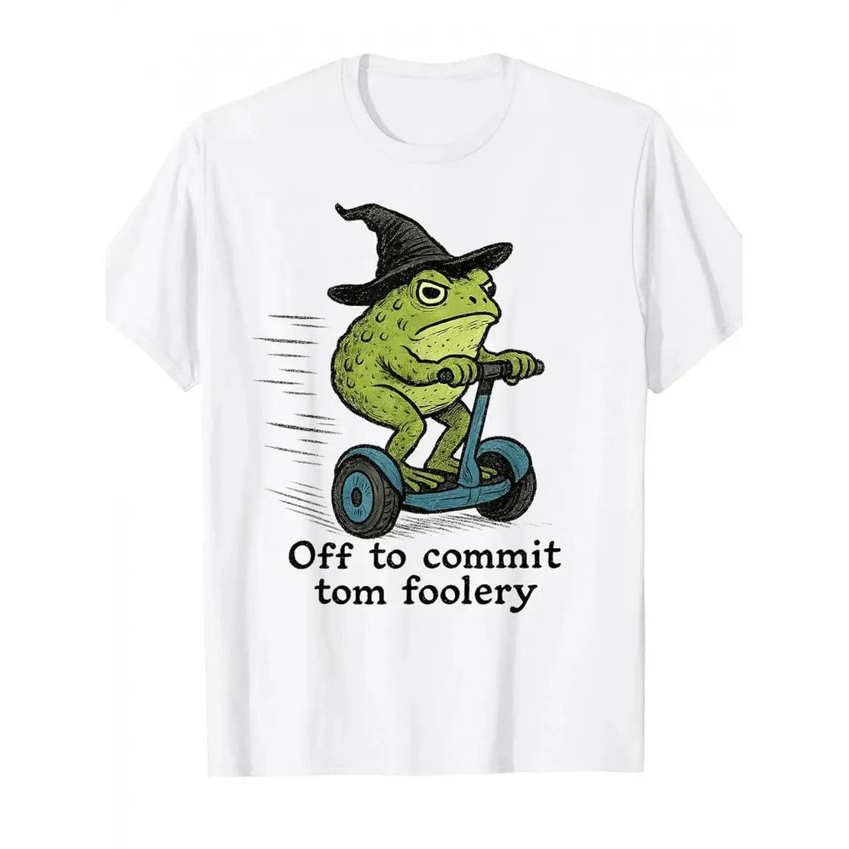 Unisex T-Shirt Funny "Off to Commit Tom Foolery" Meme Frog Graphic T-Shirt funny graphic tees
