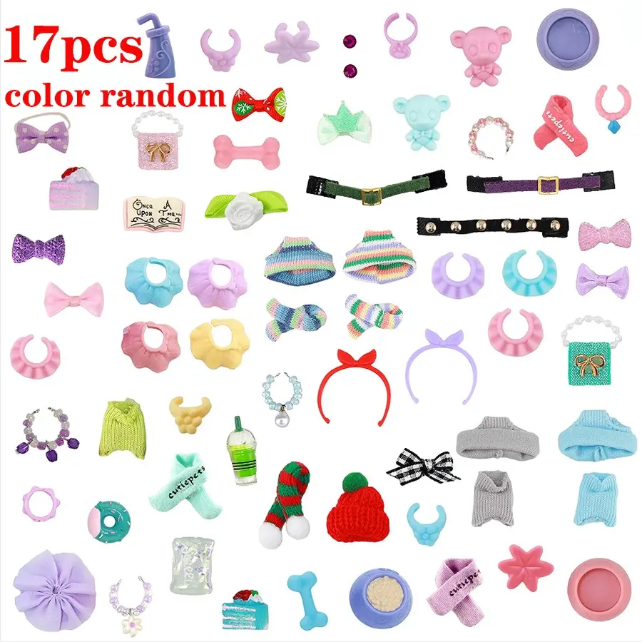 17 Pcs Mini Cat and Dog Figures, Cute Collectible Pet Costume Set, Random Collection, Perfect Gift for Animal Lovers, Unique Toy Accessory