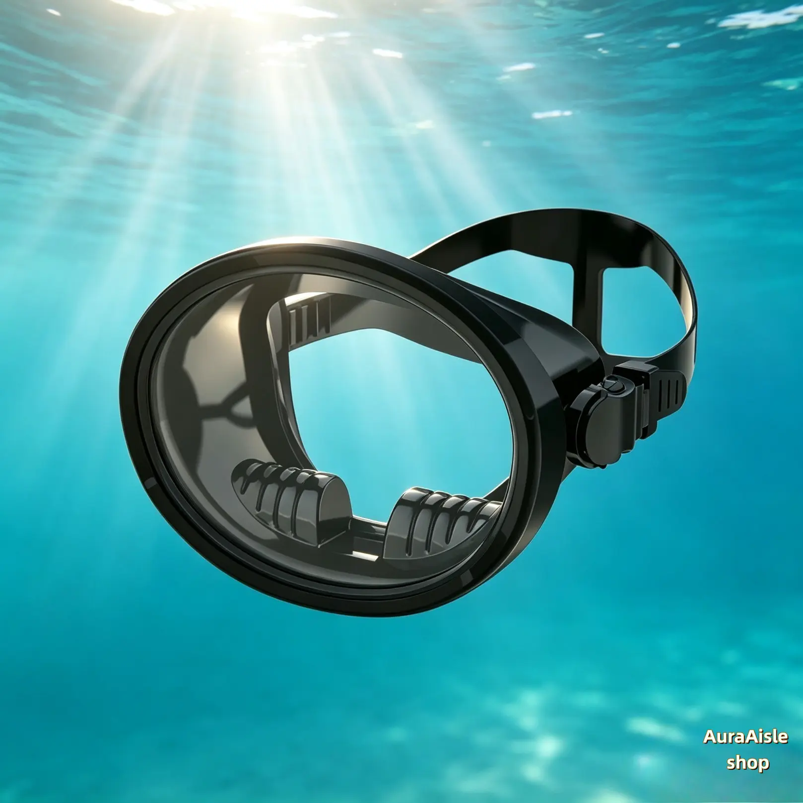 Retro Oval Single Lens Diving Mask, 180° Panoramic Wide View Tempered Glass Snorkel Goggles, Anti-Fog Anti-Scratch Waterproof Silicone Sealed Diving Gear For Adult Seaside Snorkeling And Underwater Sightseeing