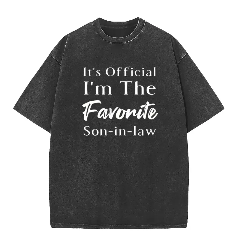 Men's Classic Round-neck Short-sleeved Printed T-shirt - A Breathable Casual Top with The Letter Pattern of "Dearest Son-in-law", Full of Summer Vibes.