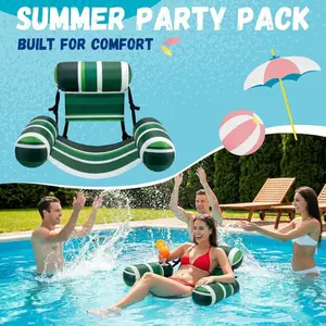 Cloth cover three-tube water hammock summer water entertainment single thickened folding recliner inflatable floating row