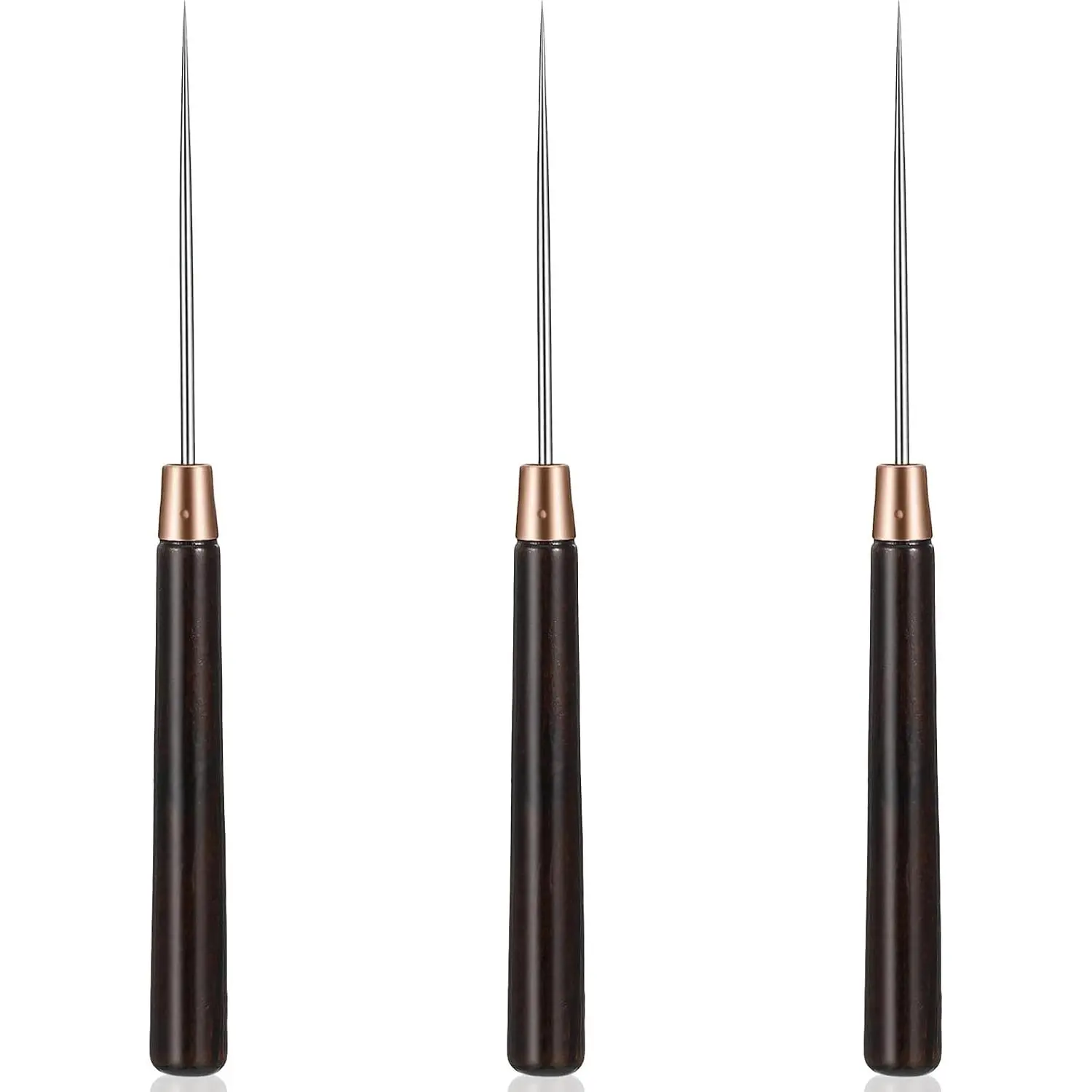 3 count Scratch Awl Tool 6.3" Professional Leather Working Sewing Awls